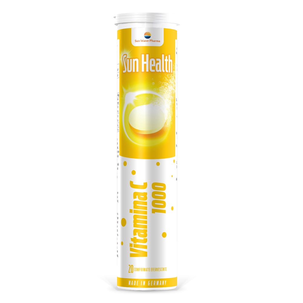 IMUNOMODULATOARE - Vitamina C 1000mg Sun Health, 20 comprimate efervescente, Sun Wave Pharma, sinapis.ro