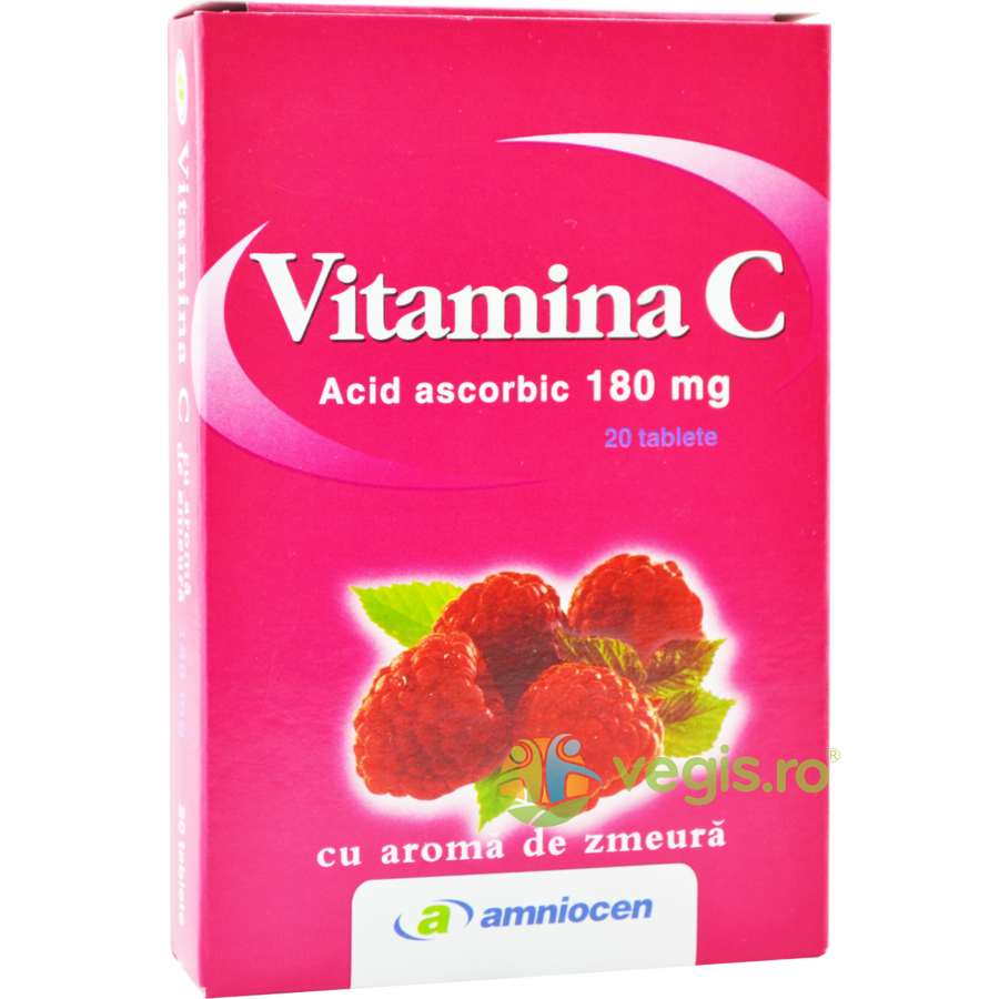 Imunitate - Vitamina C 180mg zmeura 20cpr Amniocen  , sinapis.ro