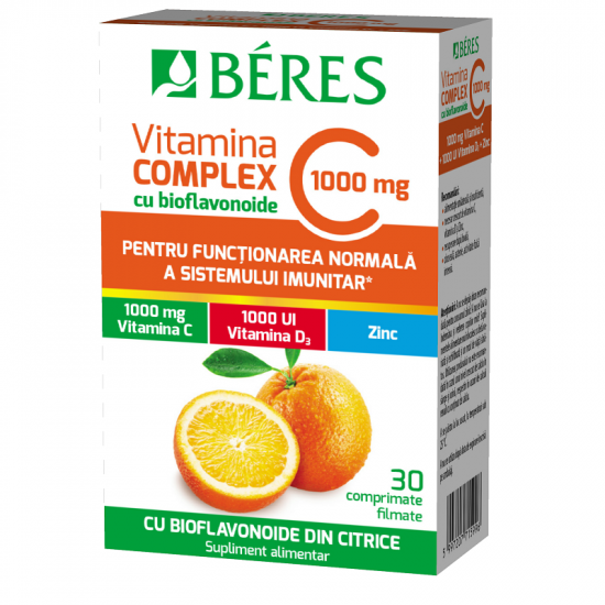 SUPLIMENTE - Vitamina C Complex cu bioflavonoide, 30 comprimate filmate, Beres, sinapis.ro