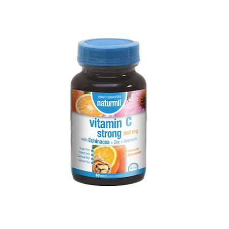 Imunitate - Vitamina C Strong 1000mg, 60 tablete, Naturmil, sinapis.ro