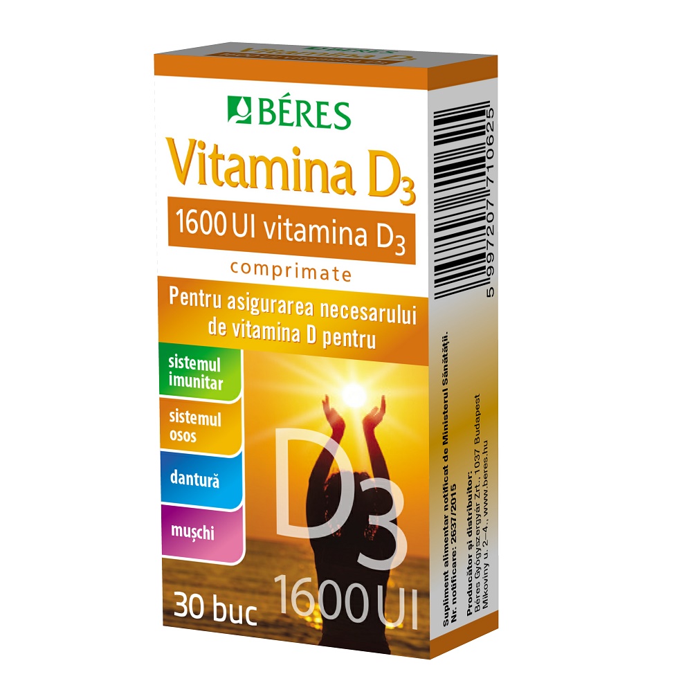 Uz general - Vitamina D3 1600UI, 30 comprimate, Beres, sinapis.ro