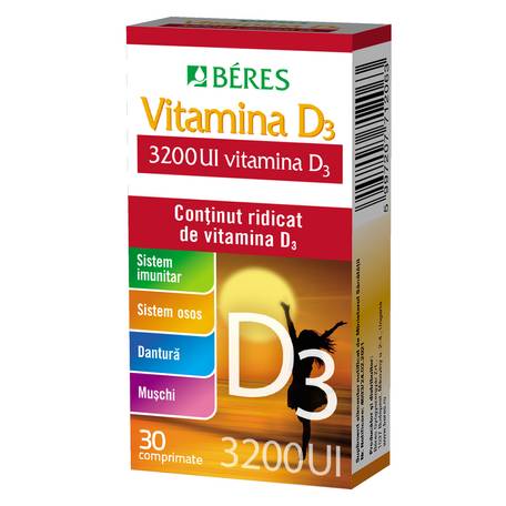 IMUNOMODULATOARE - Vitamina D3 3200 UI, 30 comprimate, Beres , sinapis.ro