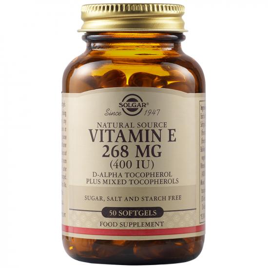 Adulti - Vitamina E 268 mg 400 UI, 50 capsule, Solgar, sinapis.ro