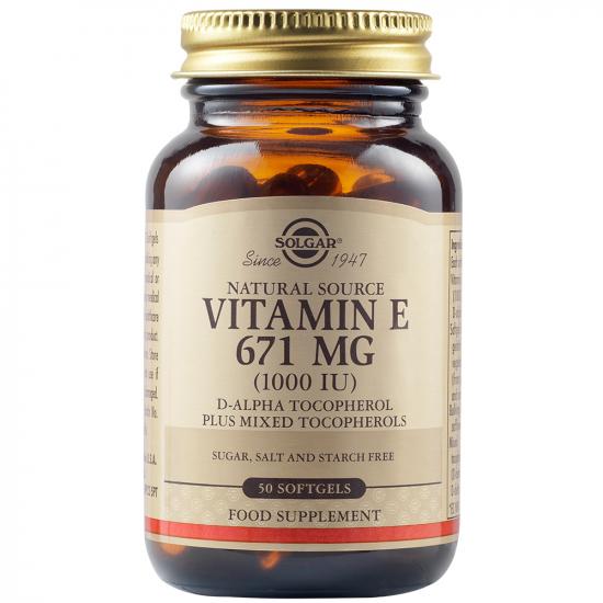 Adulti - Vitamina E 671 mg 1000 UI, 50 capsule, Solgar, sinapis.ro