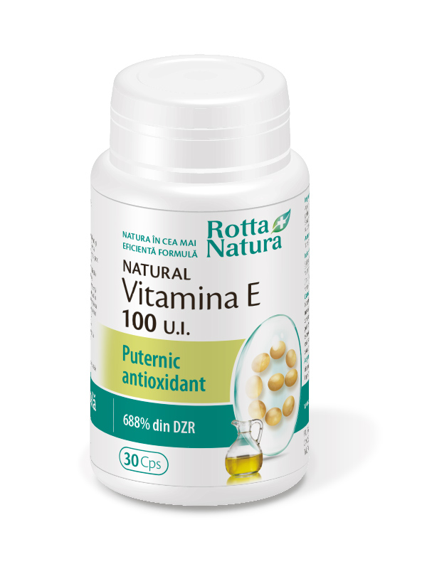 ANTIOXIDANTI - Vitamina E naturală 100ui, 30 capsule, Rotta Natura, sinapis.ro