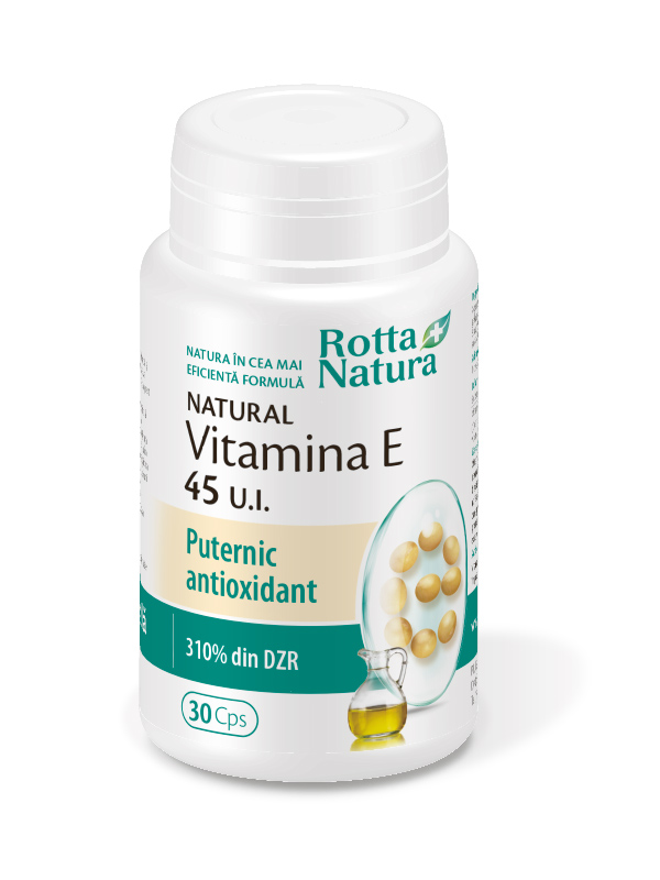 ANTIOXIDANTI - Vitamina E naturală 45ui, 30 capsule, Rotta Natura, sinapis.ro