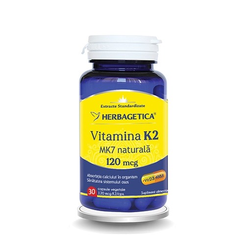 Uz general - Vitamina K2 MK7 naturala 120mg 30 capsule, sinapis.ro