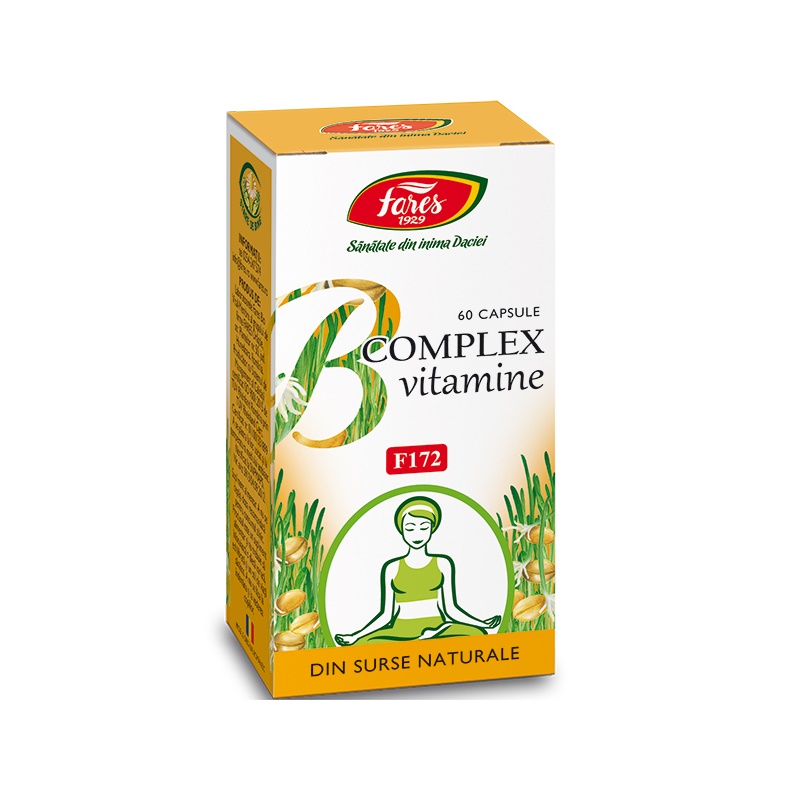 Uz general - Vitamine naturale B Complex, F172, 60 capsule, Fares, sinapis.ro