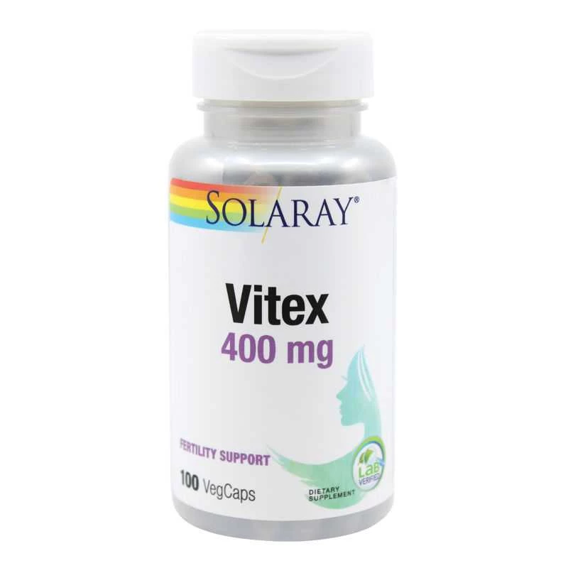 Menstruatie - Vitex 400mg Solaray, 100 capsule, Secom, sinapis.ro