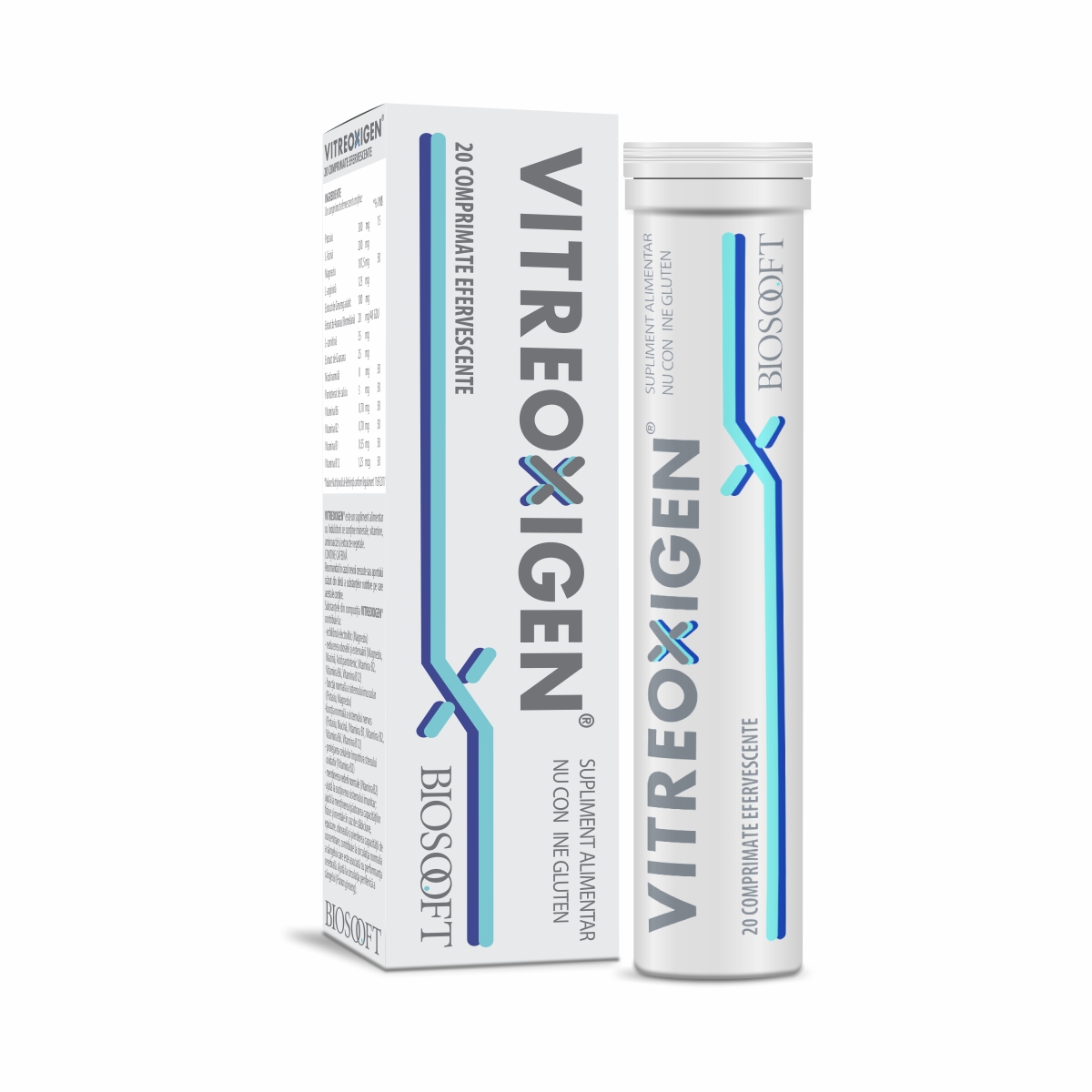 Pentru vedere - Vitreoxigen, 20 comprimate efervescente, Biosooft, sinapis.ro