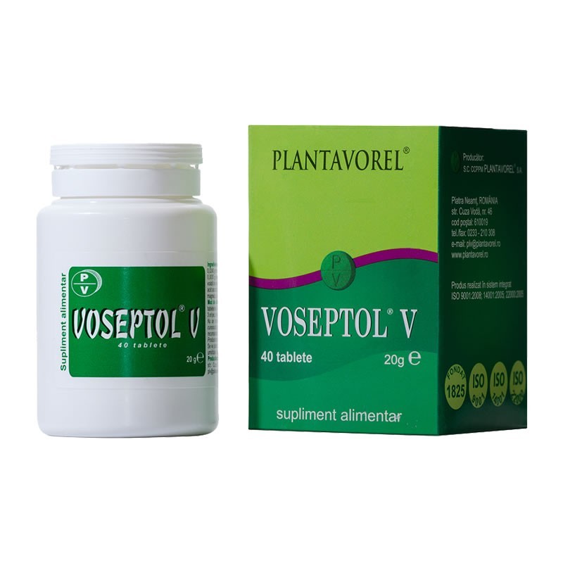 Dureri de gat - Voseptol V, 40 tablete, Plantavorel, sinapis.ro