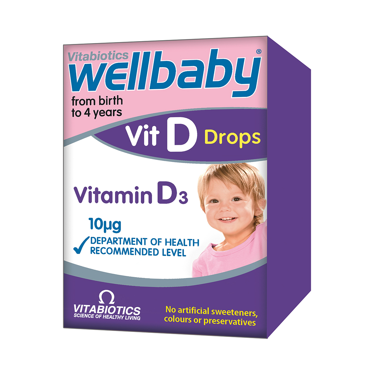 Copii - Wellbaby Vitamina D3 picături, 30 ml, Vitabiotics, sinapis.ro