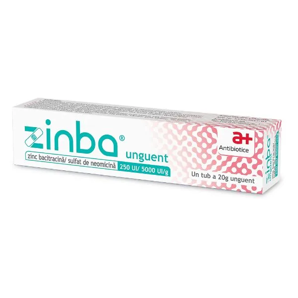 Antiseptice si dezinfectante - Zinba, 250ui/5000ui/g, unguent, 20g, Antibiotice, sinapis.ro
