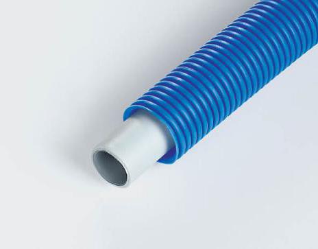 Teava  Tiemme cobra - pex alba, 16 x 2.0, colac 50 m,in teaca ondulata albastra cu ext 24.5 mm