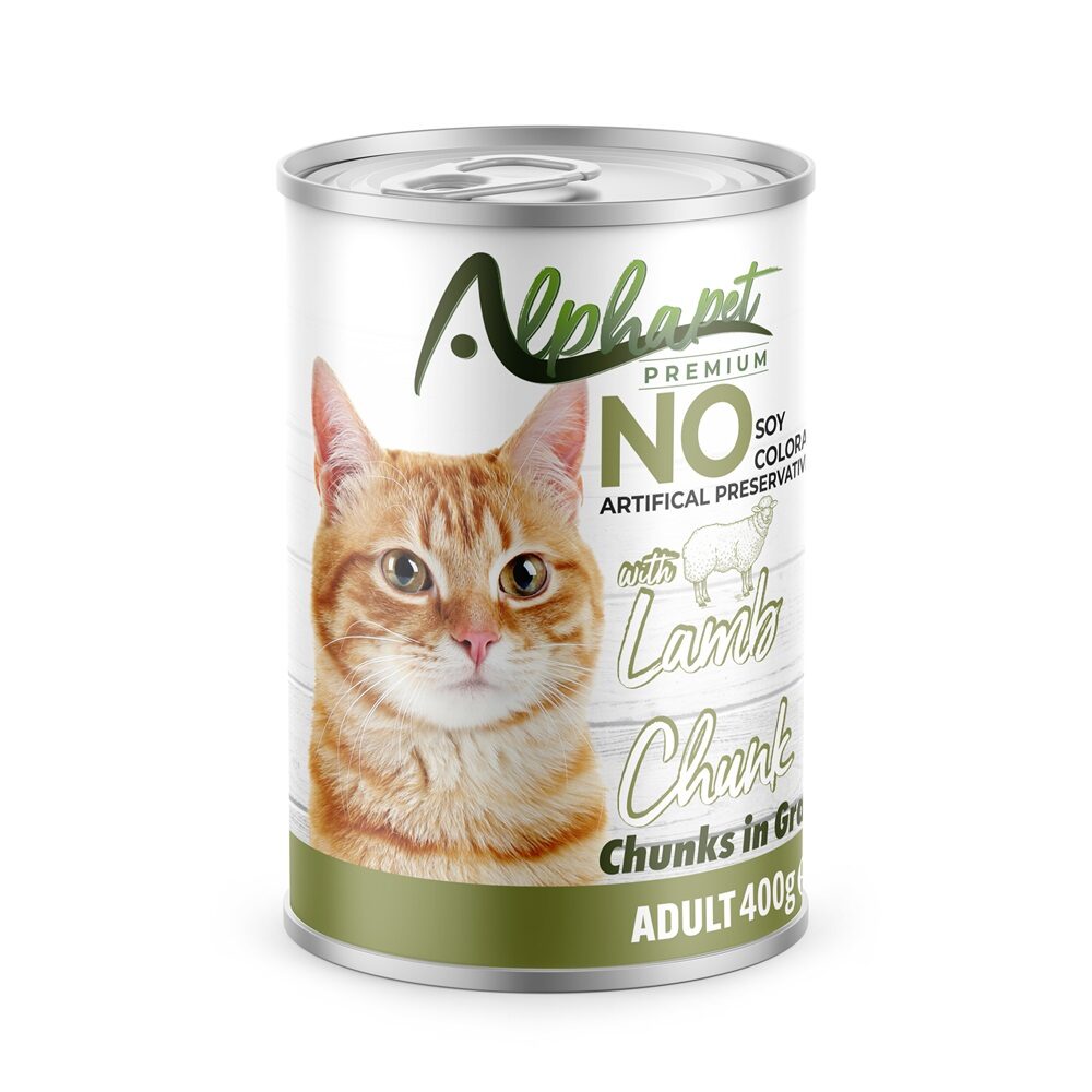 Pisici - AlphaPet Hr. Umeda cu Miel pt. Pisici Conserva 400g, https:shop.interpet.ro