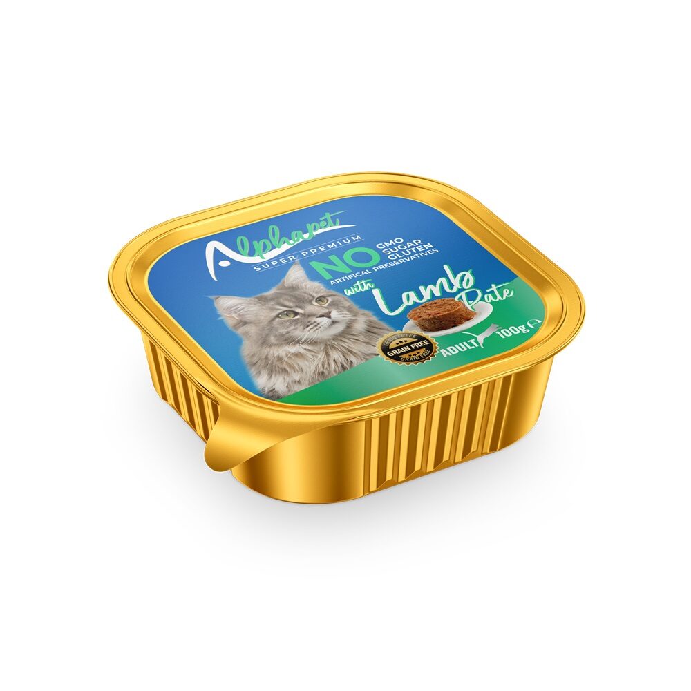Pisici - AlphaPet Hr. Umeda cu Miel pt. Pisici Pate 100g, https:shop.interpet.ro