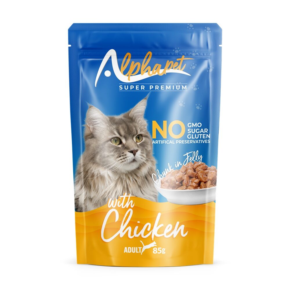 Pisici - AlphaPet Hr. Umeda cu Pui pt. Pisici Plic 85g, https:shop.interpet.ro