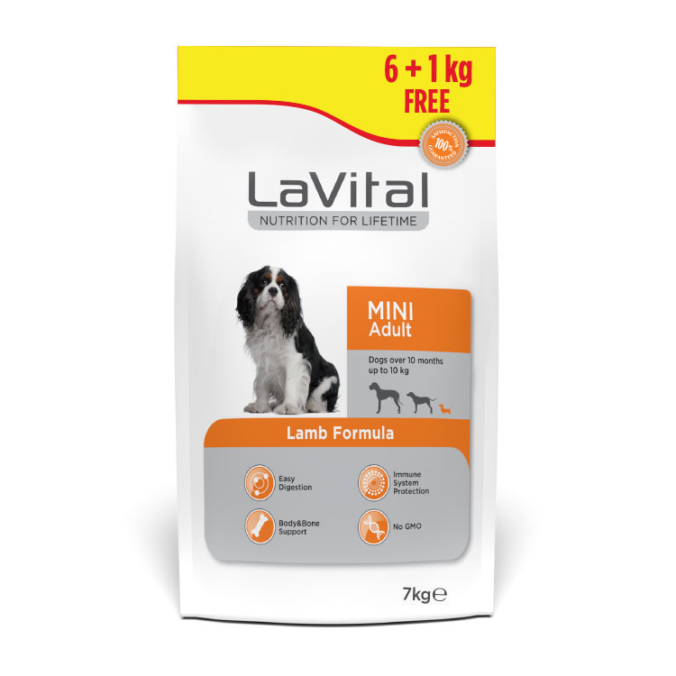 Caini - LaVital Hr. Uscata cu Miel pt. Caine Mini Adult 6+1kg , https:shop.interpet.ro
