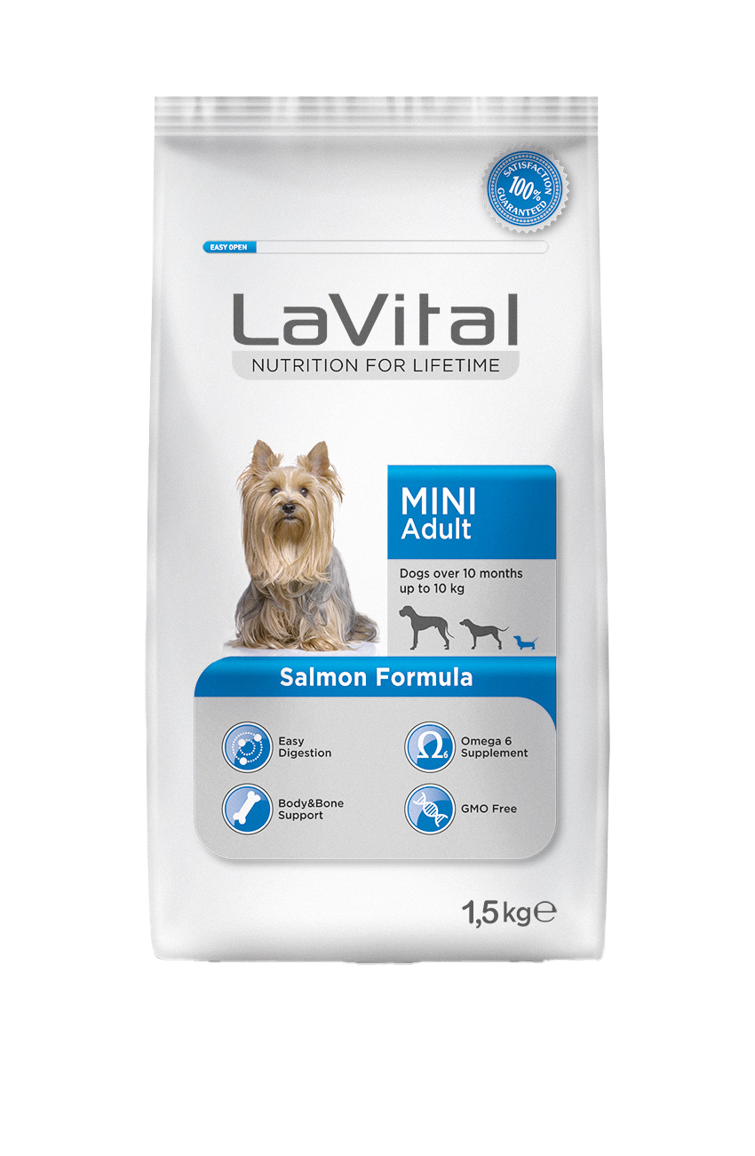 Caini - LaVital Hr. Uscata cu Somon pt. Caine Mini Adult 1.5kg, https:shop.interpet.ro