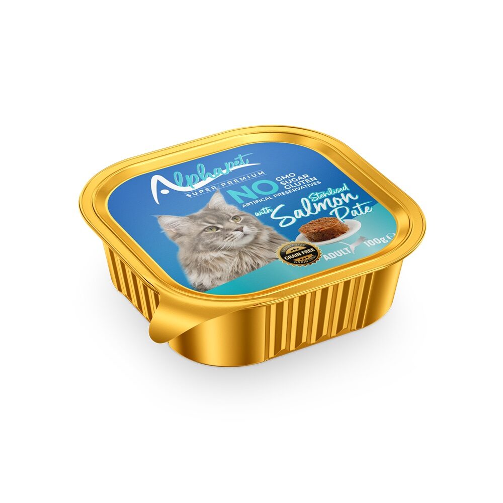 Pisici - AlphaPet Hr. Umeda cu Somon pt. Pisici Sterilizate Pate 100g, https:shop.interpet.ro