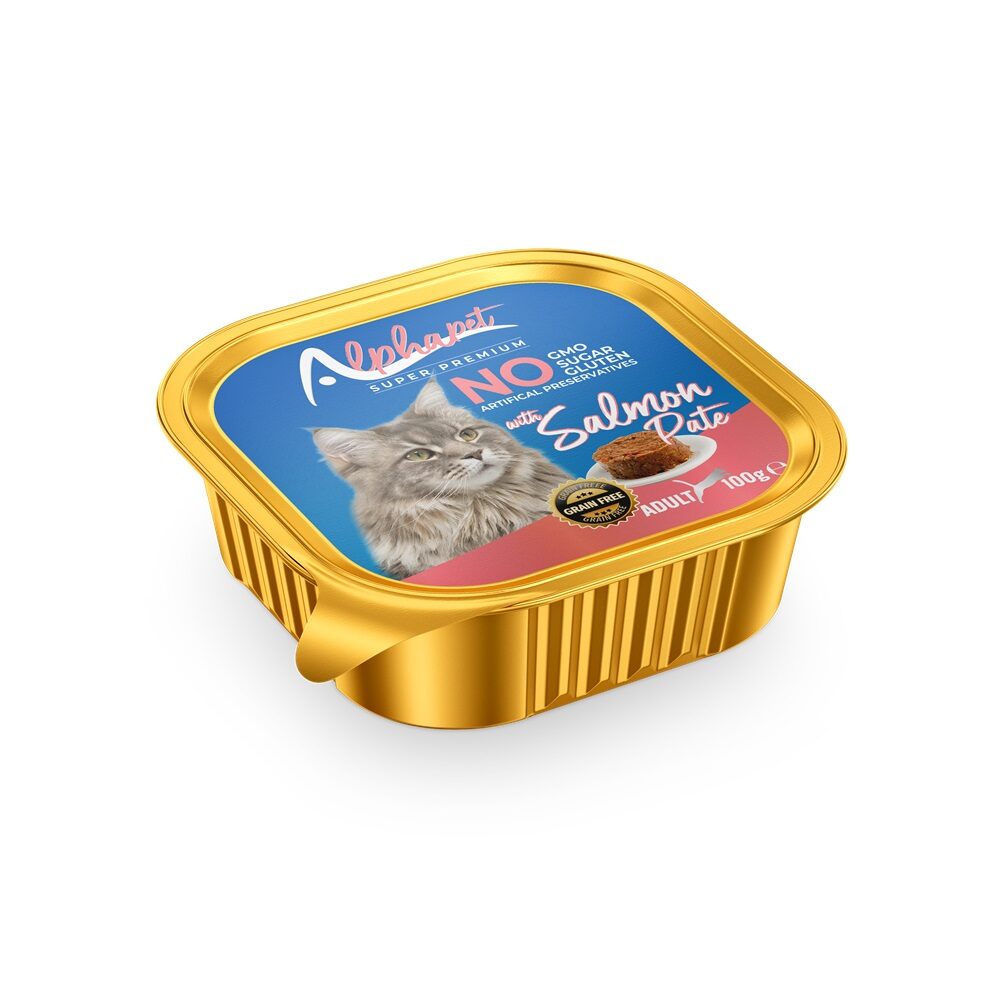 Pisici - AlphaPet Hr. Umeda cu Somon pt. Pisici Pate 100g, https:shop.interpet.ro
