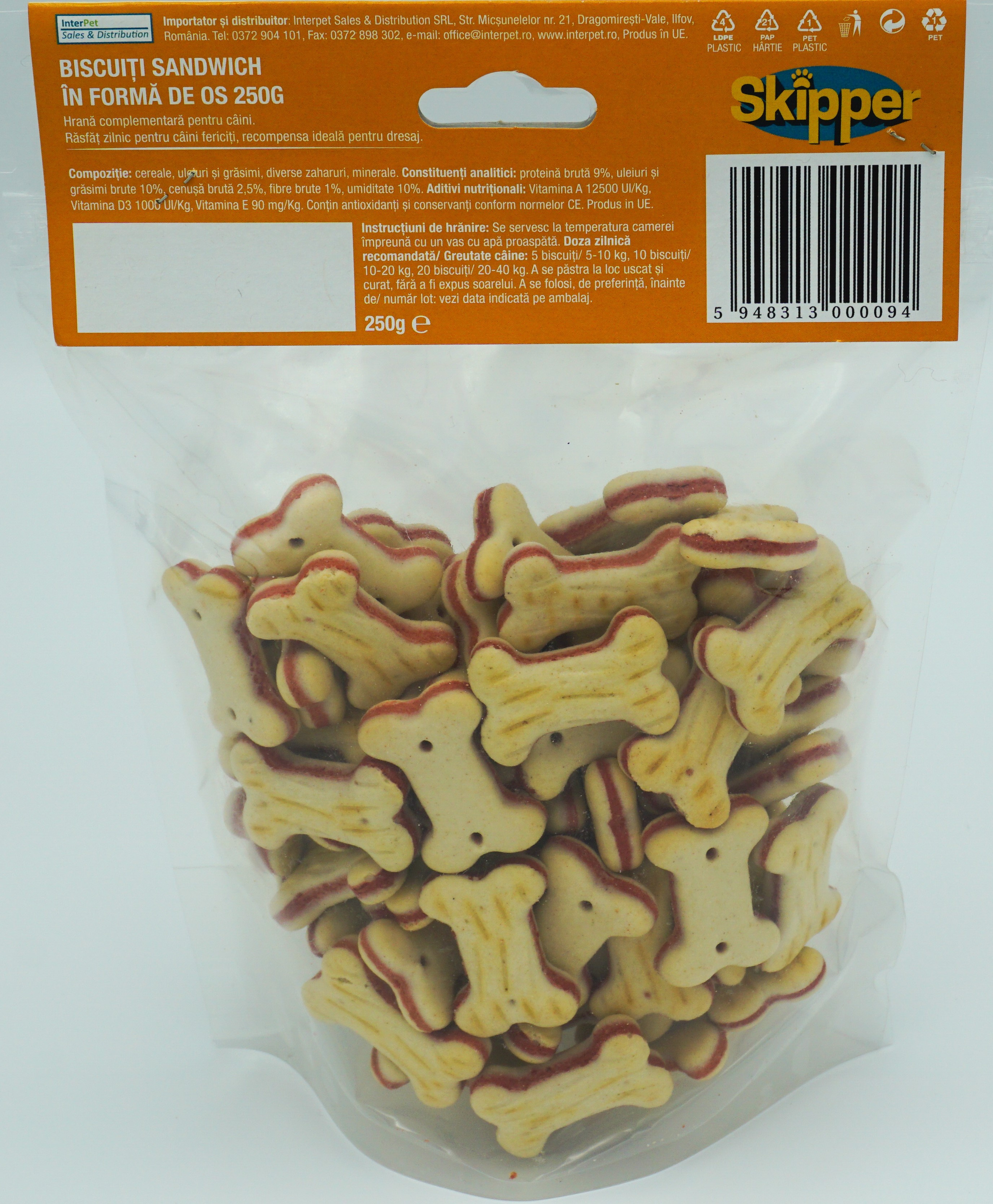 Skipper Biscuiti Sandwich in Forma de Os 250g, [2],https:shop.interpet.ro