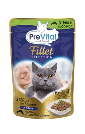 Pisici - PreVital Hr. Umeda cu Somon pt Pisici Sterile 85g, https:shop.interpet.ro