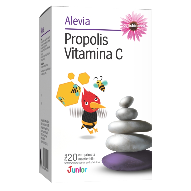 Propolis Vitamina C cu Echinacea, 40 comprimate, Alevia