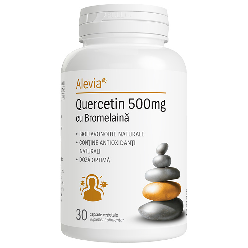 Quercitin 500 mg cu Bromelaina, 30 comprimate, Alevia