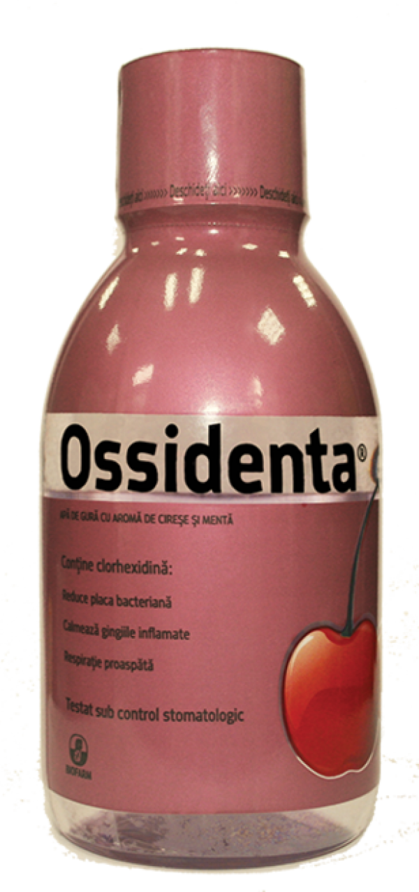 Apă de gură cu aromă de cireșe și mentă - Ossidenta, 250 ml