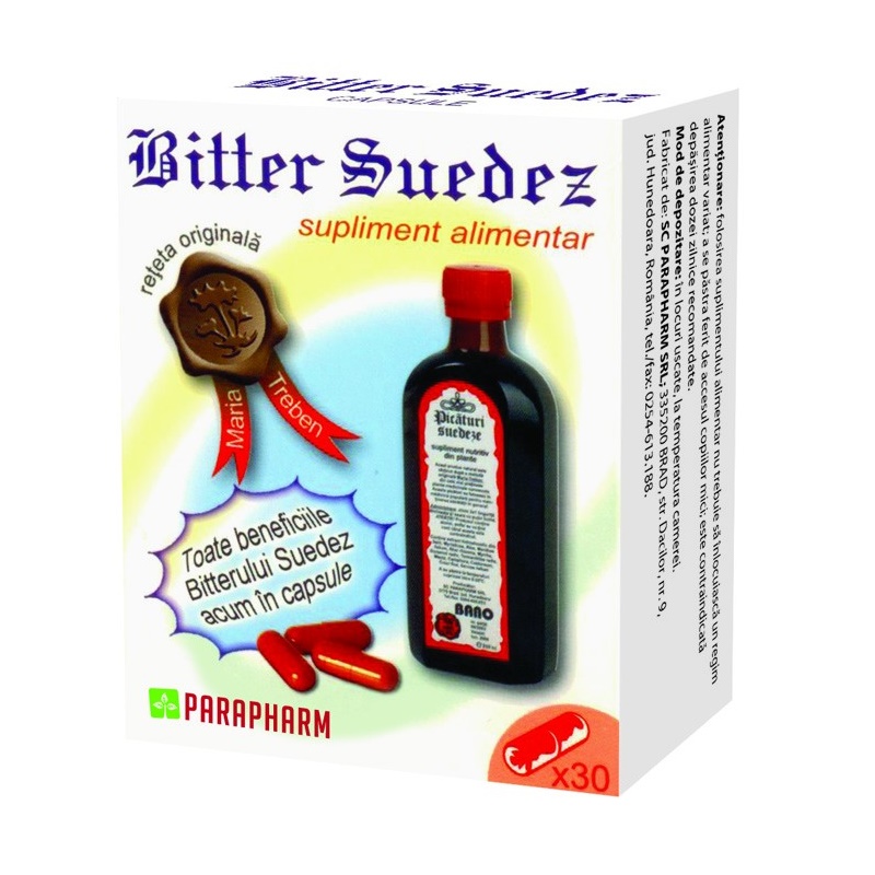 Bitter Suedez, 30 capsule, Parapharm 1 + 1  GRATUIT