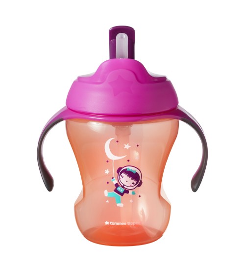 CANA TOMMEE TIPPEE EASY DRINK CU PAI, 230 ML, 6 LUNI+, ROZ