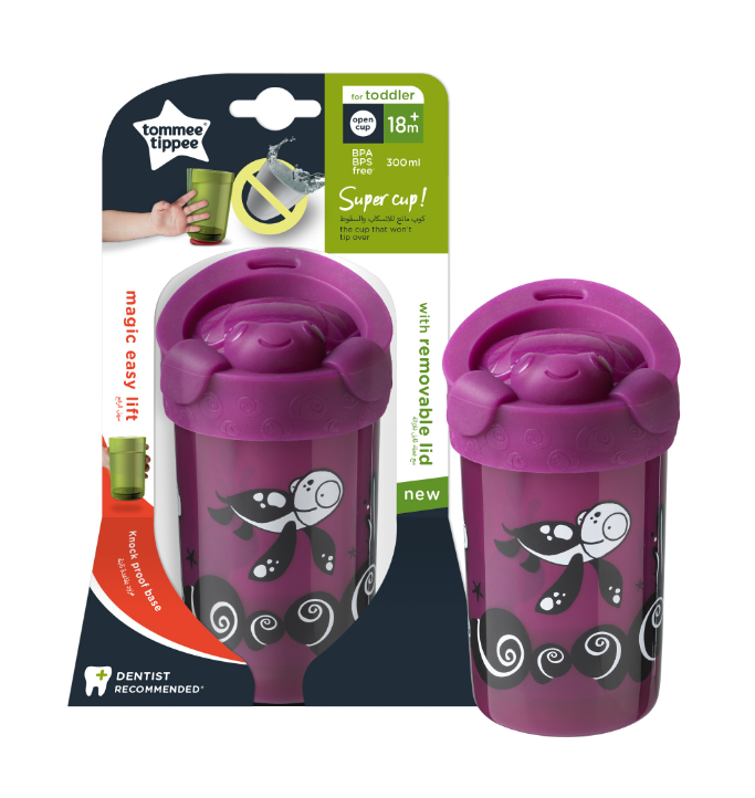 CANA TOMMEE TIPPEE NO KNOCK LARGE CU CAPAC, 300ML, 18LUNI+