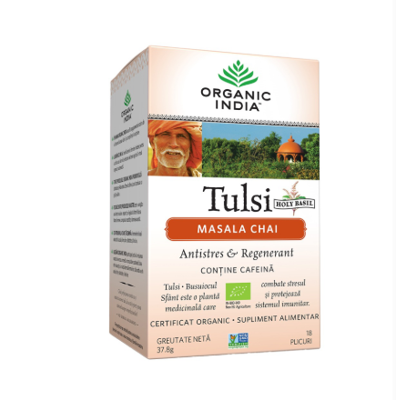 Ceai tulsi masala chai bio 18 plic 37,8 gr organic india