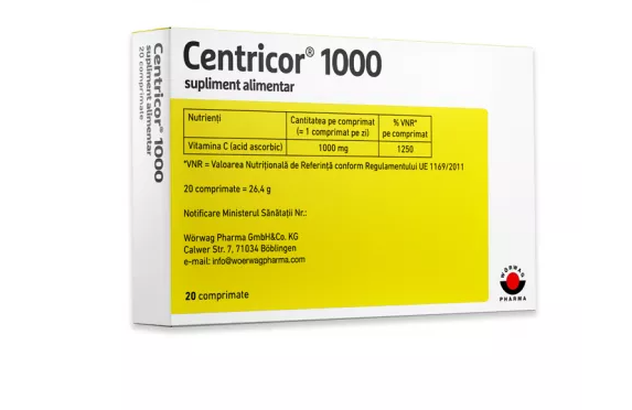 WORWAG  PHARMA Centricor 1000 x 20 cpr wor