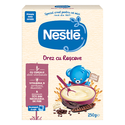 Cereale Nestlé Orez și roșcove, 250g, începerea diversificării