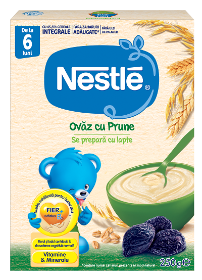 Cereale Nestlé Ovăz cu Prune, 250g, de la 6 luni