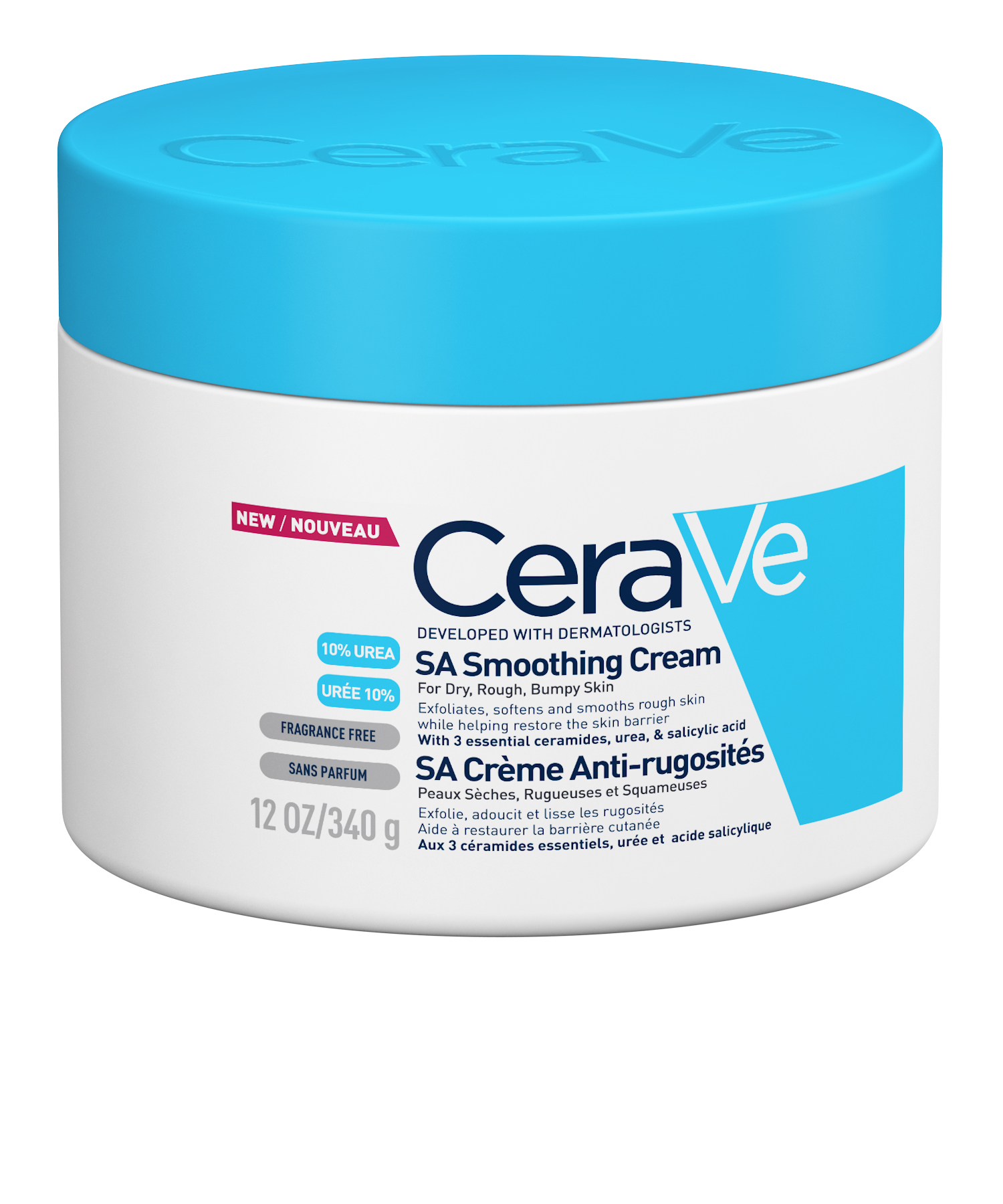 Cremă hidratantă și exfoliantă anti-rugozități, 340 g, CeraVe