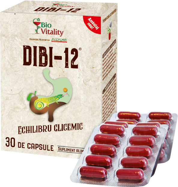 Dibi-12, favorizeaza reglarea glicemiei , 30 capsule, Bio Vitality