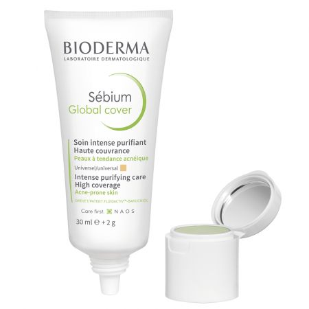 Fluid tratament purifiant și corector Sebium Global Cover, 30 ml, Bioderma