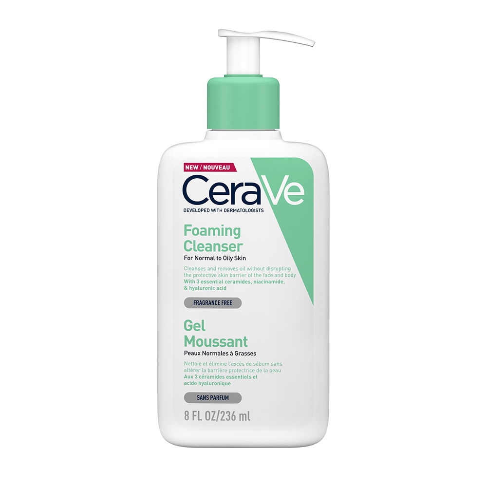 Gel de curățare spumant CeraVe, piele normal-grasă 236 ml