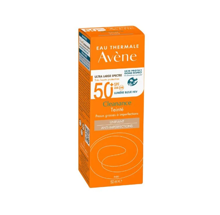 Lotiune nuantatoare pentru ten cu tendinta acneica cu SPF 50+ Cleanance, 50 ml, Avene