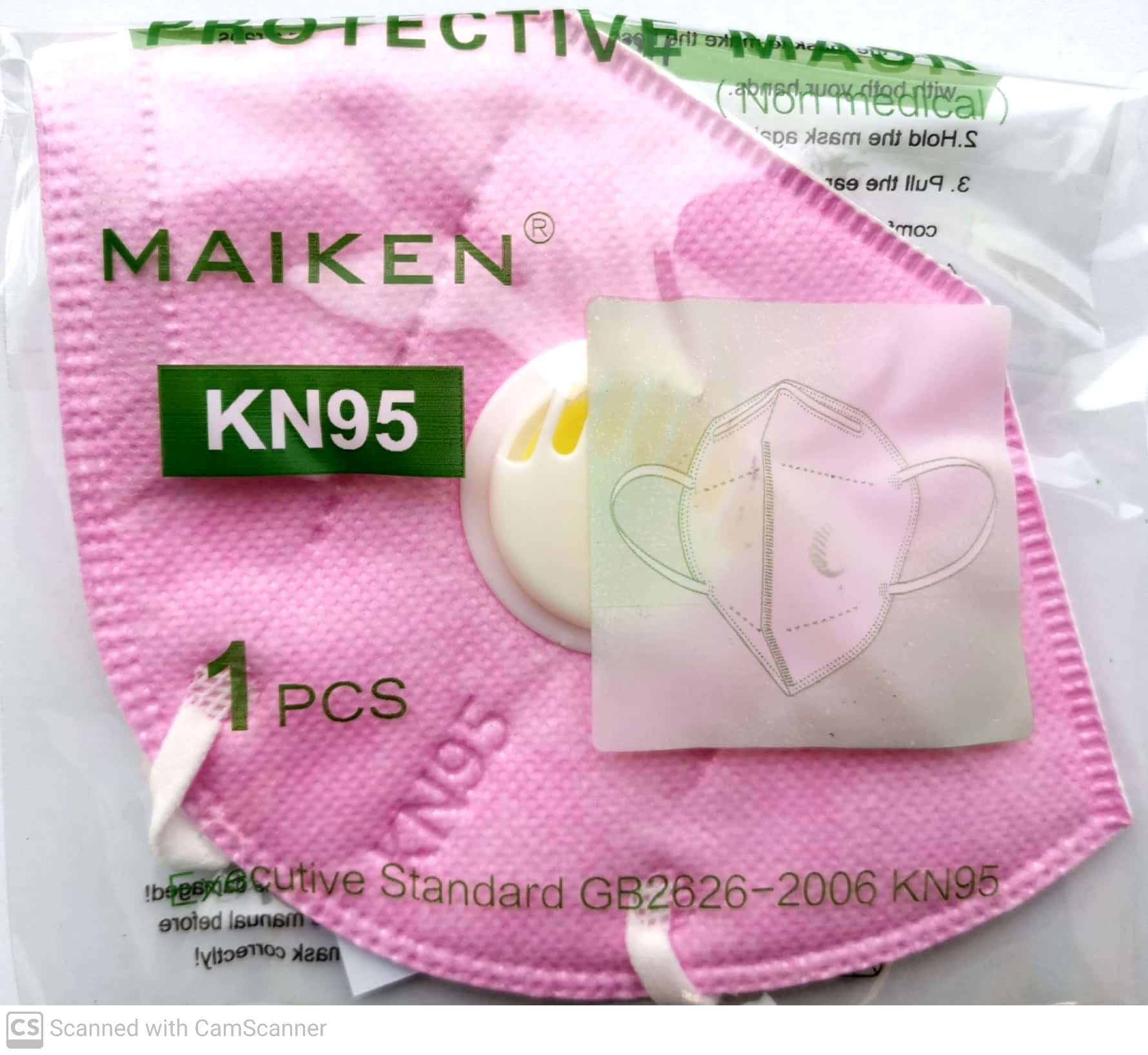 Masca de protectie respiratorie pentru adulti, cu supapa KN95, Colorata