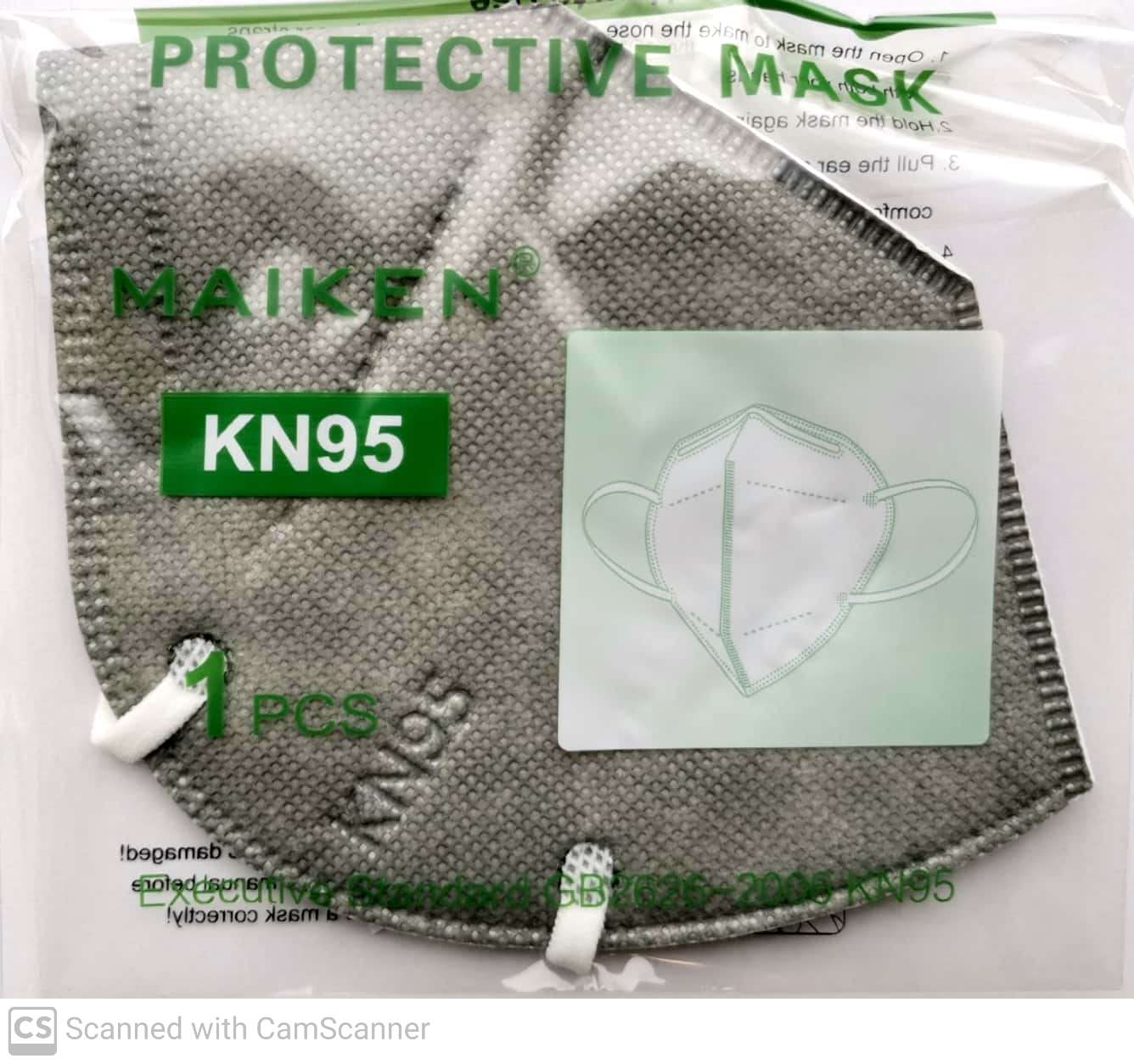 Masca de protectie respiratorie KN95, fara supapa, GRI