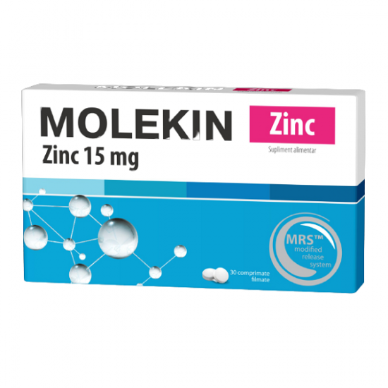 Molekin Zn 15 mg, 30 coprimate, Zdrovit