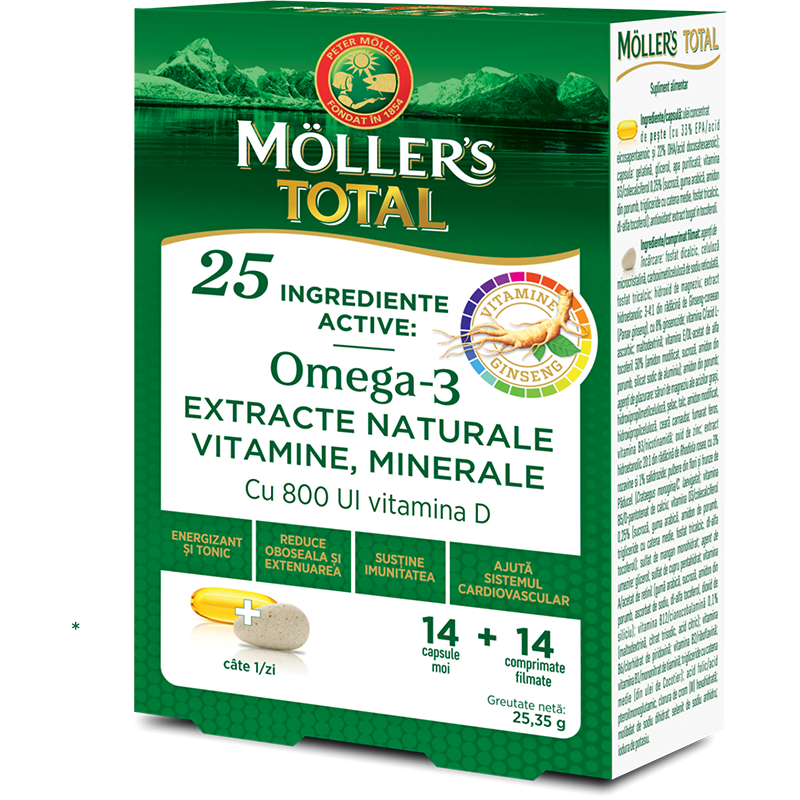 Moller's Total, 14 capsule + 14 comprimate, Moller's