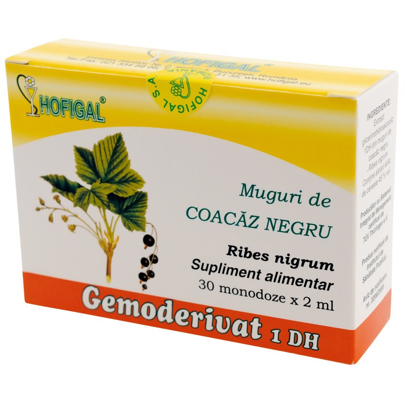 Muguri de Coacaz Negru Gemoderivat, 30 monodoze de 1.5 ml