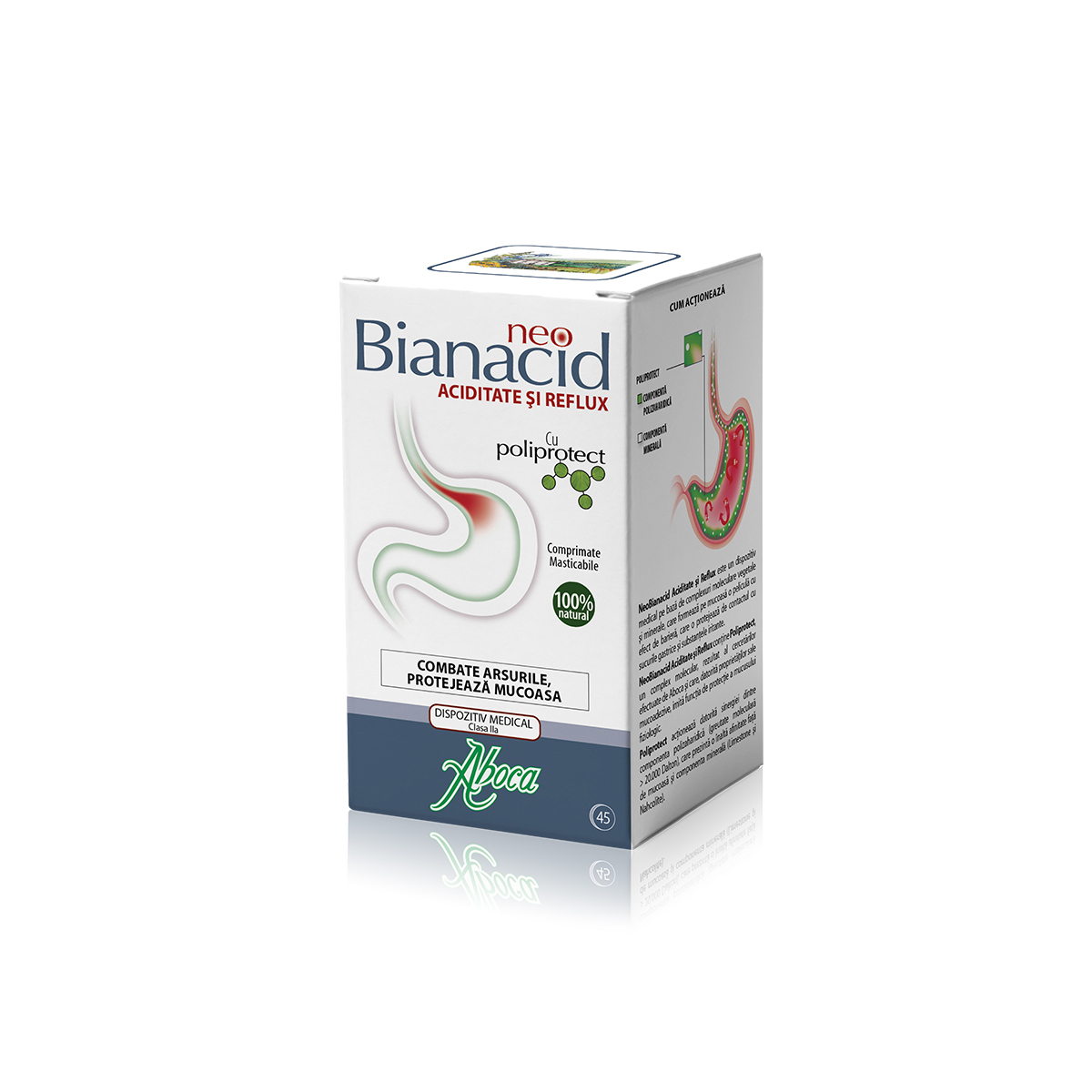 NeoBianacid cu poliprotect pentru aciditate și reflux, 45 comprimate