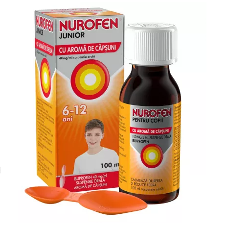 RECKITT BENCKISER HEALTHCARE Nurofen junior, cu aroma de capsuni 40 mg/ml x 1