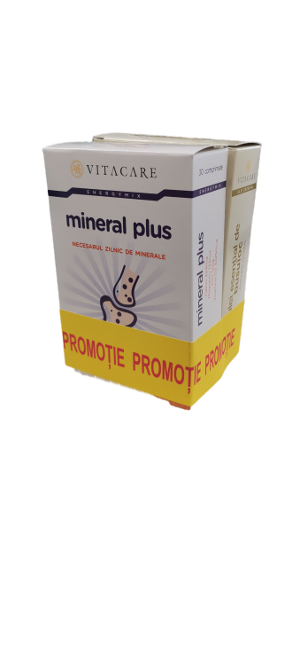 Pachet Mineral Plus, 30 comprimate + Ulei esențial de Busuioc, 30 capsule, Vitacare